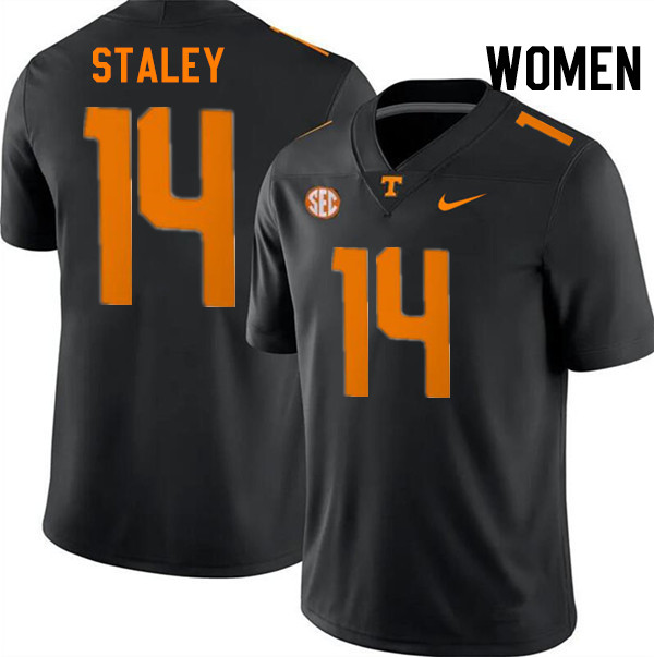 Women #14 Braylon Staley Tennessee Volunteers College Football Jerseys Stitched-Black